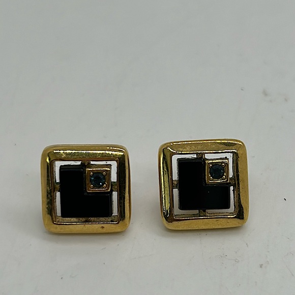 Givenchy Vintage Dark Blue Stones Earrings 🌺🌺 - Picture 2 of 4